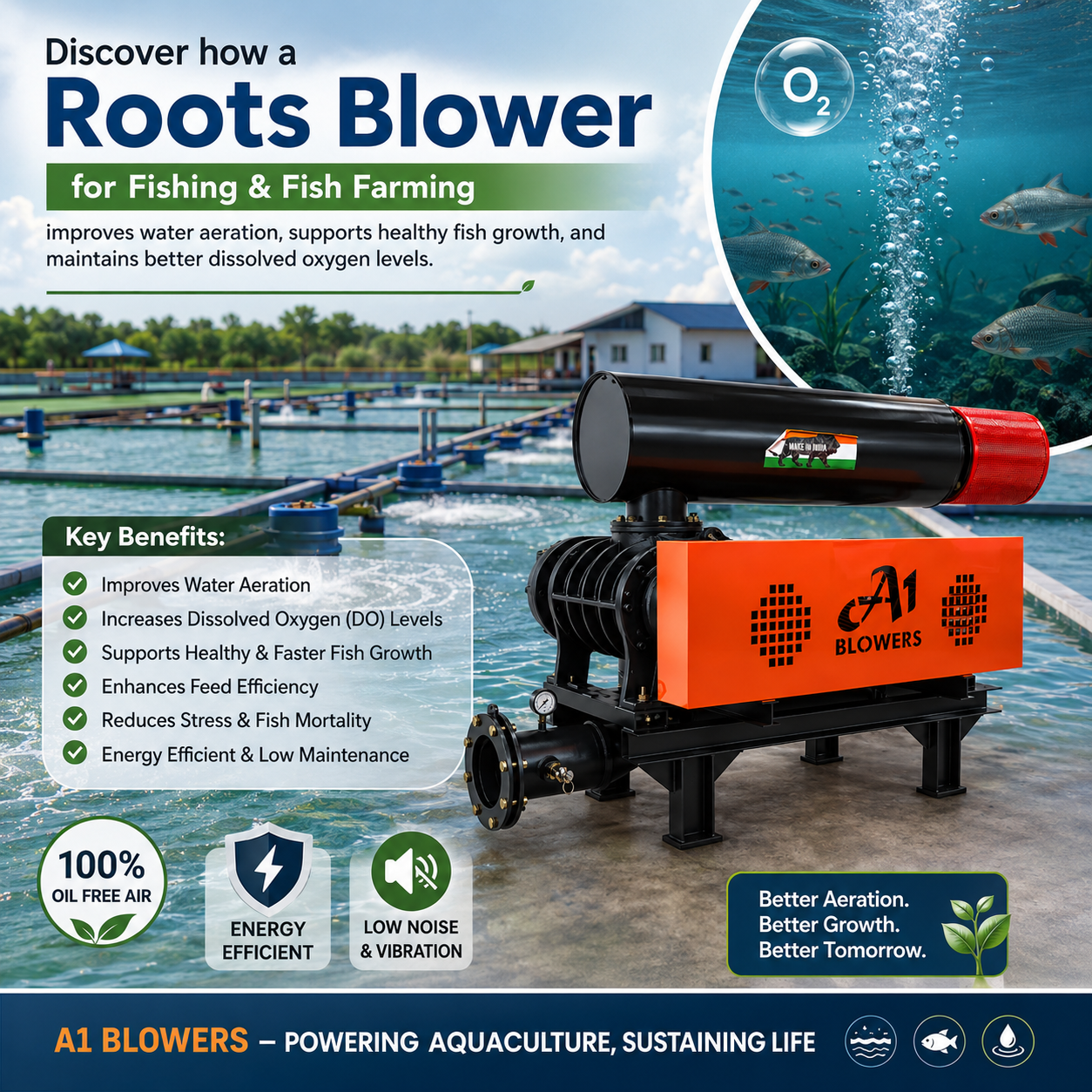 Roots Blower for Fishing & Fish Farming