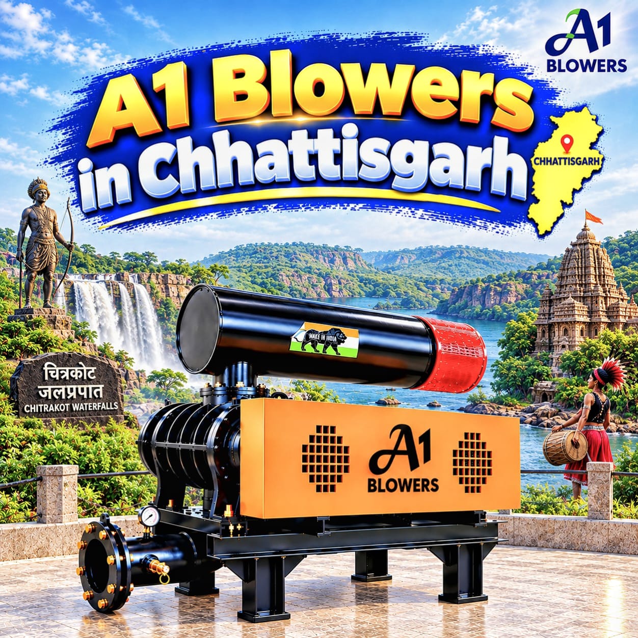 A1 Blower in Chhattisgarh – Twin Lobe Air Blower & Sludge Dewatering Machine